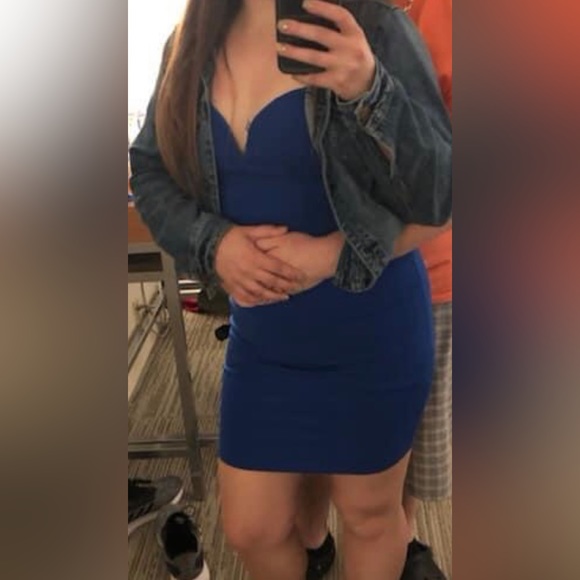 Women’s Blue Bodycon Dress - Picture 4 of 4